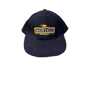 Martell Cognac Limited Edition Logo SnapBack Hat Cap Navy Blue MINT